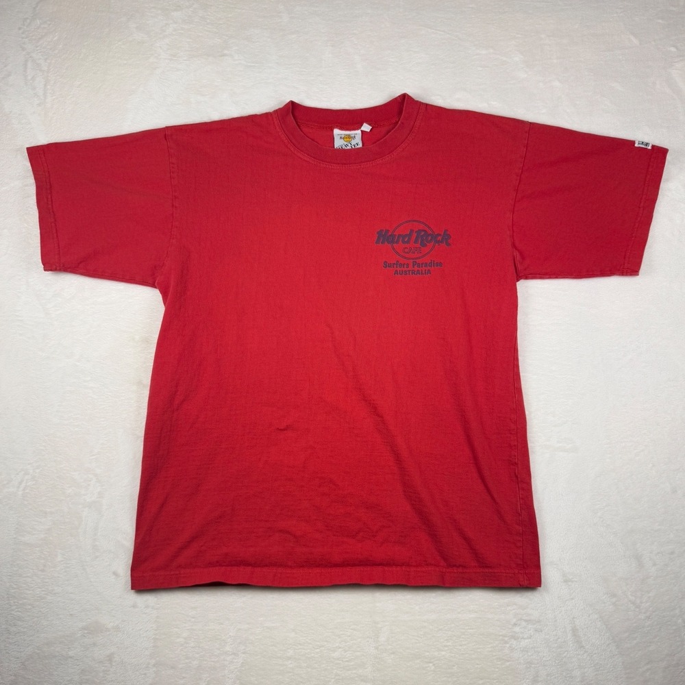 Hard‎ Rock Cafe Surfers Paradise Australia Red Medium T Shirt Y2K